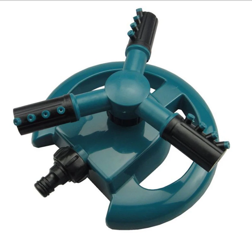 3-Arm Lawn Sprinkler, Round Base Automatic 360 Degree Rotating Garden Water Sprinklers Lawn Irrigation System for Yard Outdoor