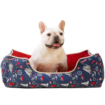 

Cartoon Print Dog Beds For Small Dogs Cotton Dog Kennel Waterproof Chihuahua Puppy Bed Medium Large Dogs Bull Terrier Pet Bed