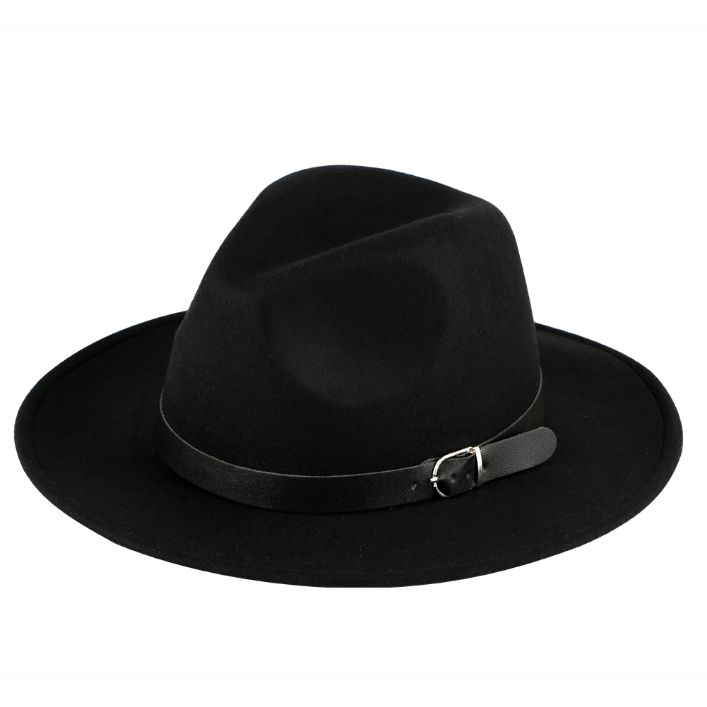 Женская фетровая шляпа с широкими полями, шерстяная мужская фетровая Кепка в британском стиле, кепка для улицы, Классические винтажные летние весенние черные колпачки для смешивания