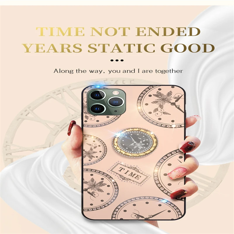 Fashionable clock pattern with invisible ring can adsorb TPU mobile phone cover for iphone 11 case 7 pro max |