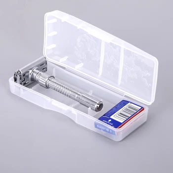 

Adjustable Razor Blades Double Edge Shaving Safety Razor Shaver Blades Zinc Alloy Manual Razor For Mens With Travel Box