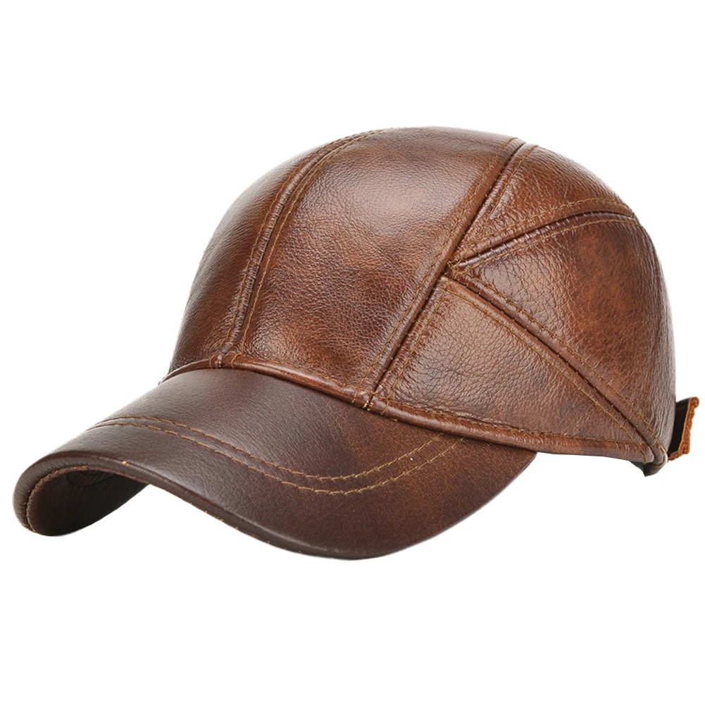 Yellow Brown Теплая шляпа от солнца для взрослых, мягкая, для путешествий, бейсболка, регулируемая, для вождения, для улицы, в винтажном стиле, Осень-зима, из искусственной кожи, одноцветная, спортивная - Цвет: Yellow Brown