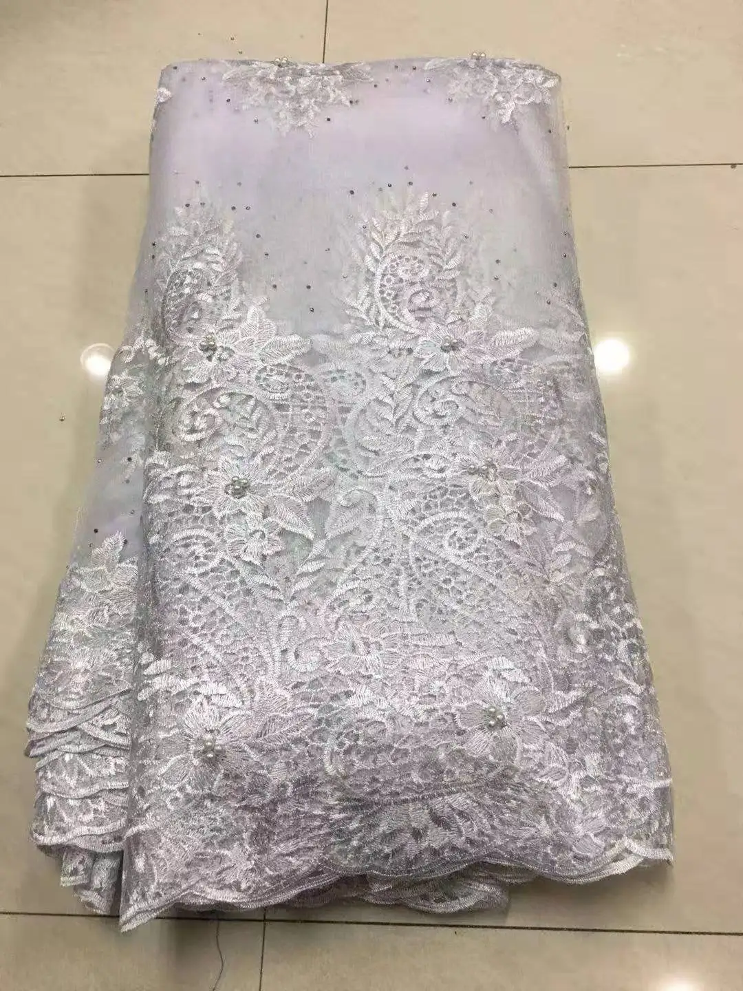 

African Stones Lace Fabric 2021 High Quality Lace French Net Embroidery Tulle Lace Fabrics For Nigerian Party Dress M3122