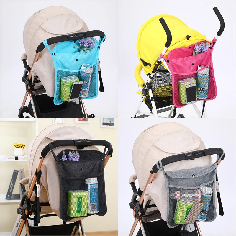 

Baby stroller hanging bags net storage bag secure mesh bags stroller accessories Multifunctional stroller hanging bag for baby