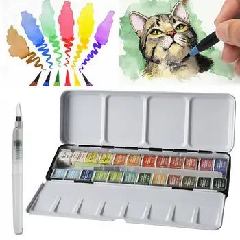 

12/24/36/48 Color Transparent Solid Watercolor Paint Supplies Set Learners Art Watercolor Pen Suitable With For Painting Pa I3T9