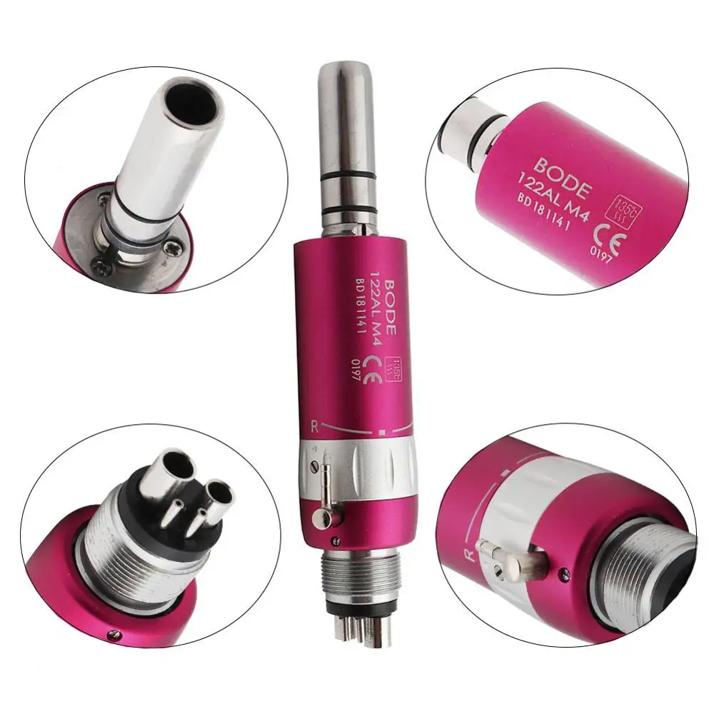 

Dental Low Speed Handpiece Air Turbine Air Motor Dental Handpiece Midwest 4Holes M4 1:1 Ratio Pink Bode