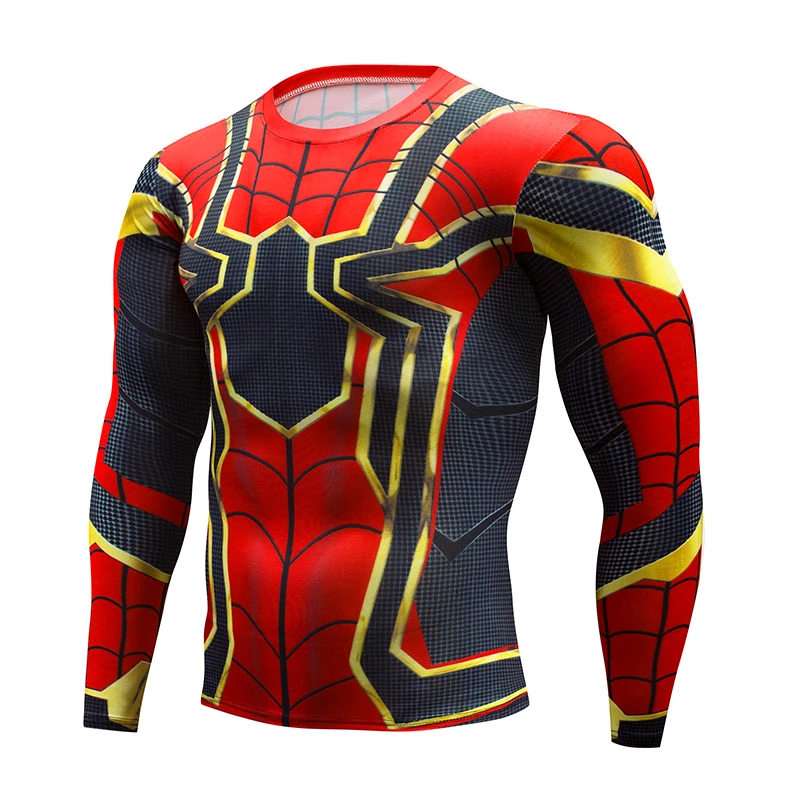 

Spider-man Compression Shirt Rashguard Sport Shirt Men Print Cosplay Spiderman T-shirt Gym T Shirt Dry Fit Running Shirt Men