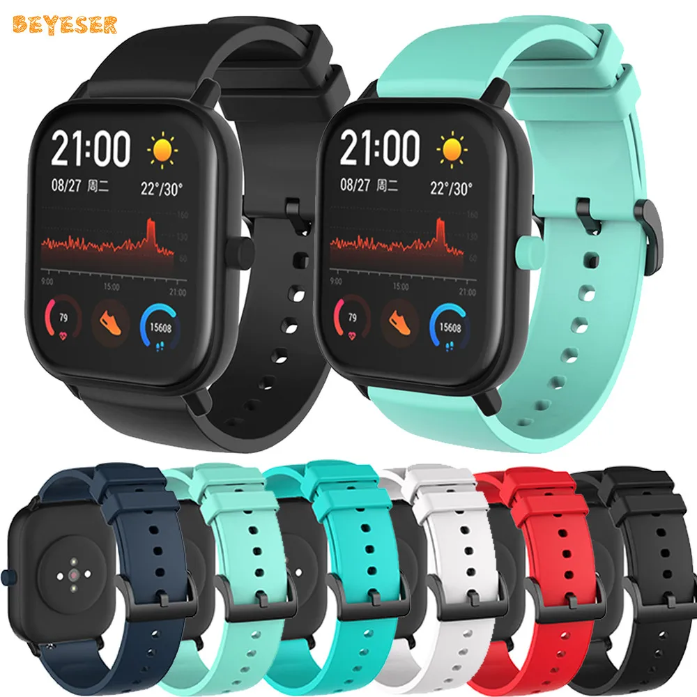 

20mm Silicone Watch Band For Huami Amazfit GTS/Bip Lite/Bip 1S/Bip 2/GTR 42mm Smartwatch Replacement Strap Wristband Bracelet