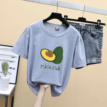 

2020 New Short Sleeve T-Shirt Women's Loose Round Neck Hedging Print Women's Tops Casual