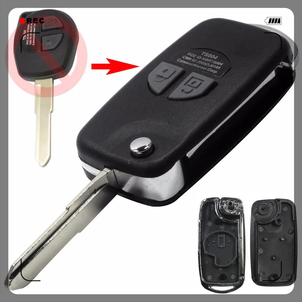 Модифицированный откидной Складной Дистанционный Автомобильный ключ для Suzuki Swift Grage Vitara Alto авто аксессуары 2 кнопки чехол для ключей