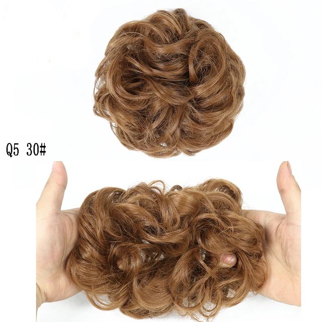 MERISIHAIRHair Extensions Wavy Curly Messy Hair Bun Extensions Donut Hair Chignons Hair Piece Wig Hairpiece headwear rings ring 30