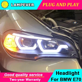 

Car Styling Head Lamp for BMW E70 X5 Headlights 2007-2011 for X5 E70 Head Light LED DRL Double Lens Bi xenon HID