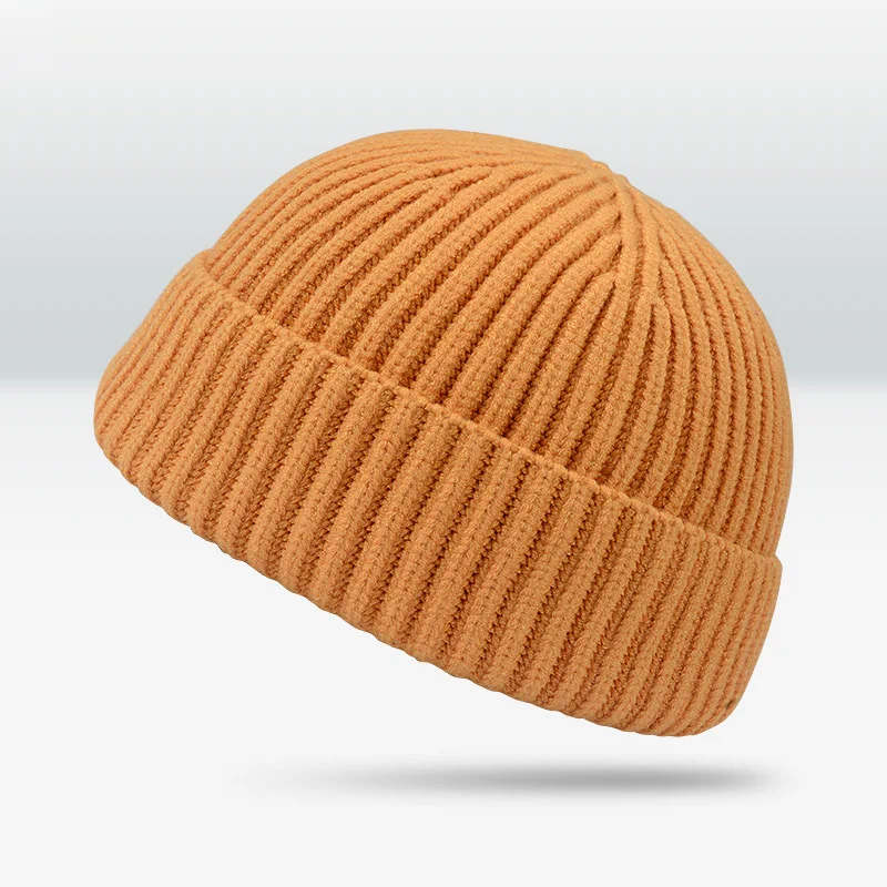 Мешковатая Ретро Лыжная Рыбацкая Docker Beanie мешковатая шапка унисекс зимний ребристый трикотажный с манжетами короткая Дыня однотонная бейсболка с черепом