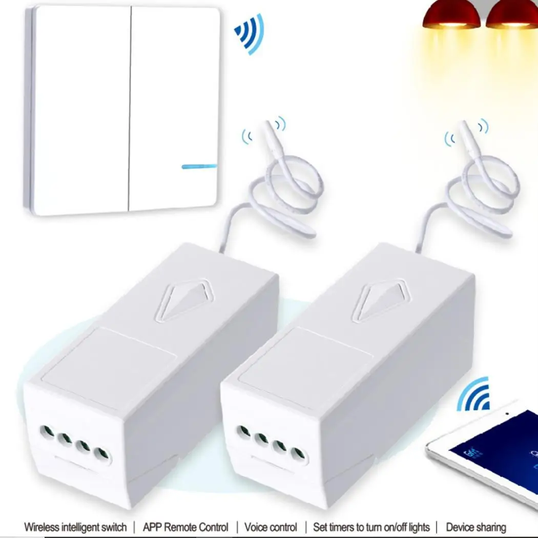 

Smart WiFi Wireless Double Light Switch -40~+70 (C) Home Waterproof Wireless IP54 Receiver Remote Control