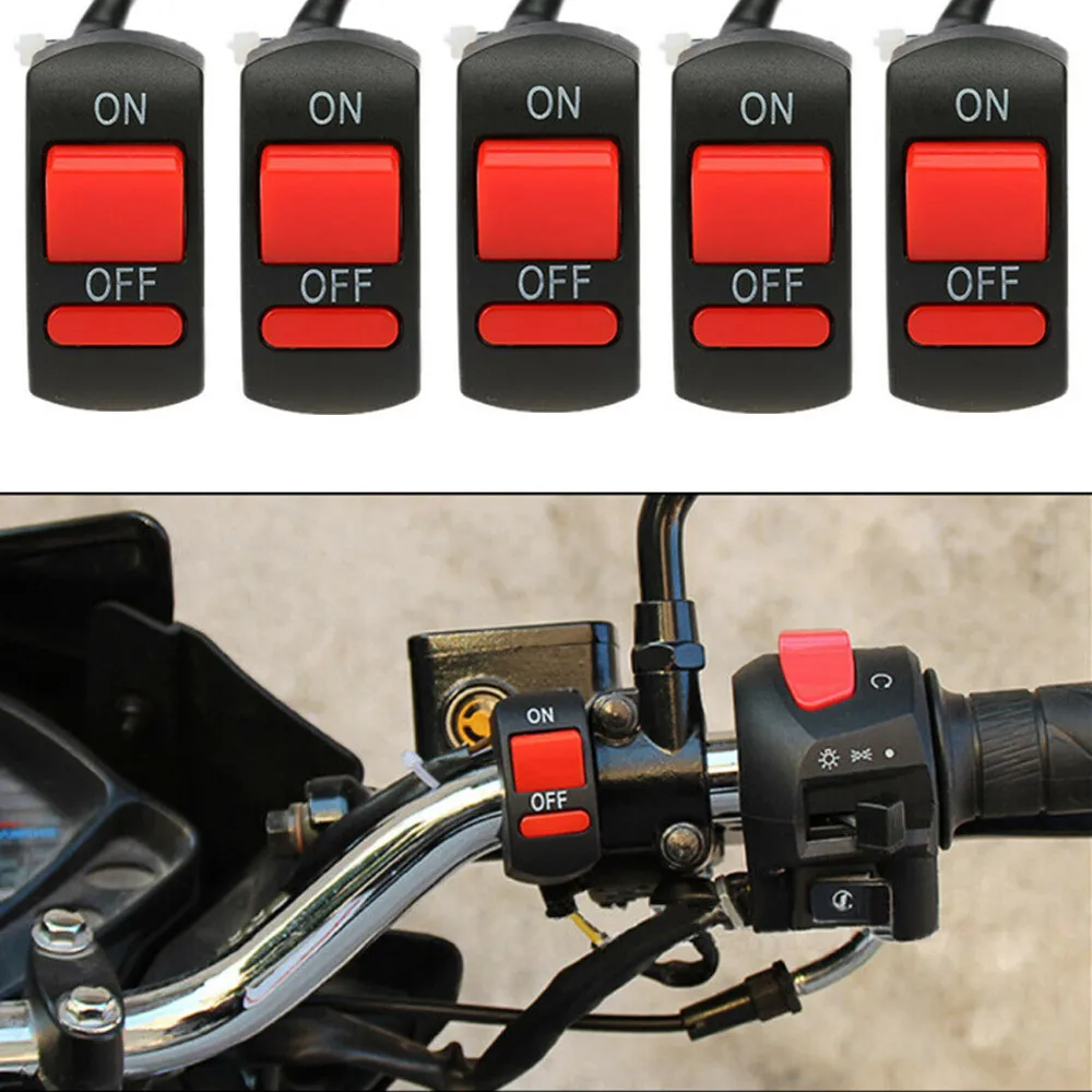 Motorcycle 7/ 8 Universal Handlebar Mounting ON/OFF Switch button DC 12V/10A 