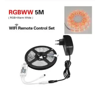 RGBWW wifi Rgbw RGB светодиодный светильник беспроводной Wifi контроллер 5 м 300 светодиодный ленточный светильник SMD 5050 IOS Android Alexa Google Music EU/US адаптер - Испускаемый цвет: RGBWW wifi