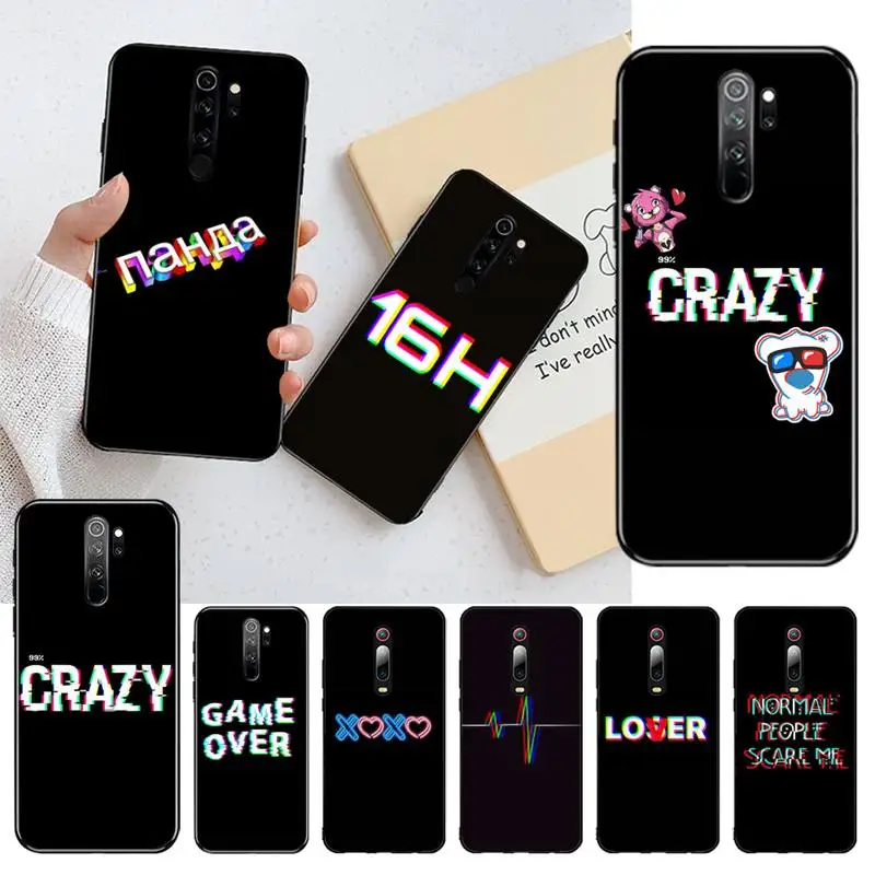 

Color text on a black background Coque Shell Phone Case for Redmi Note 8 8A 8T 7 6 6A 5 5A 4 4X 4A Go Pro