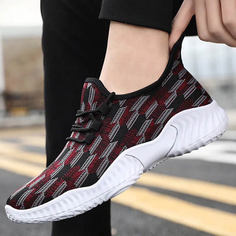 

muu Fashion Mesh Round Cross Straps Flat Sneakers Lightweight Breathable Sneakers Fashion Men Running Shoes #BA2ub901