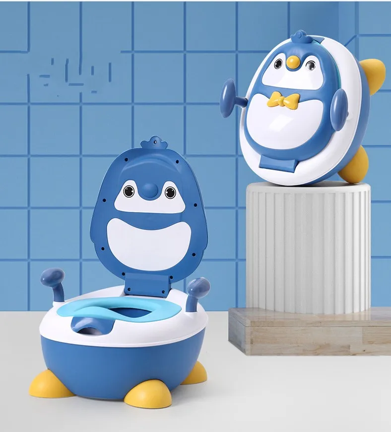 Blue Hard Cushion Большой Детский Пластиковый унитаз для обучения горшку, детское сиденье для унитаза, переносное туристическое Горшечное кресло, Детский горшок, тренажер - Цвет: Blue Hard Cushion