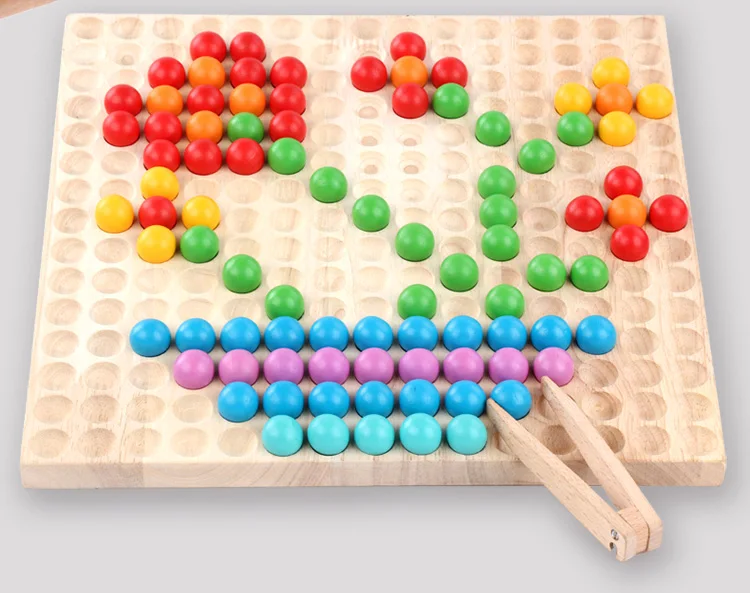 JaheerToy 3D головоломка деревянные Игрушки для раннего обучения детей для детского интеллекта цветные бусины настольные игры подарки