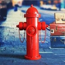 Vintage Garden Sculpture Fire Plug Fire Hydrant Style Garden Statue Red Metal