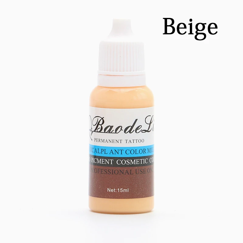 Beige Краски для татуажа бровей 15 мл Microblading полу-долговременного тату макияжа живое растение красота бровь, карандаш для глаз, губы пигмент татуировки - Цвет: Beige