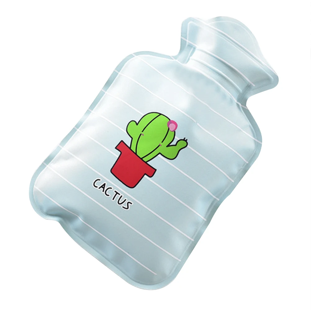 Random color Cactus Мини-сумка для грелки с толстой водой, взрывобезопасная грелка для рук, сумка для горячей воды, теплая сумка для детей и студентов с рисунком - Цвет: Random color Cactus