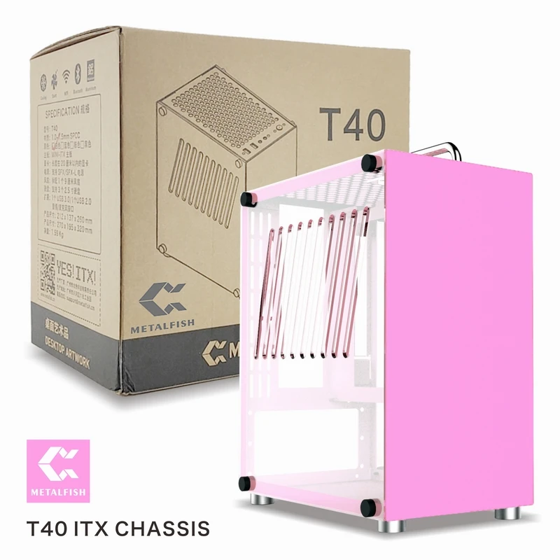 US $97.38 METALFISH T40 A4 MiniITX case gaming computer white chassis Mini PC computer transpare case USB30 Pinkblue small SFX chassis