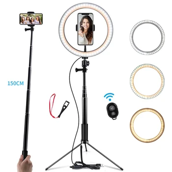 

6/10" Light Ring With Tripod Photography Studio Lighting Circular Lamp LED USB Professiona Video LED Selfie Ring Light Stand