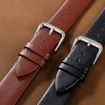 

Leather Watchband Men Women 24mm 22mm 20mm Black Brown Watches Band 18mm 16mm Wrist Watch Strap 14mm 12mm Metal Buckle Brown