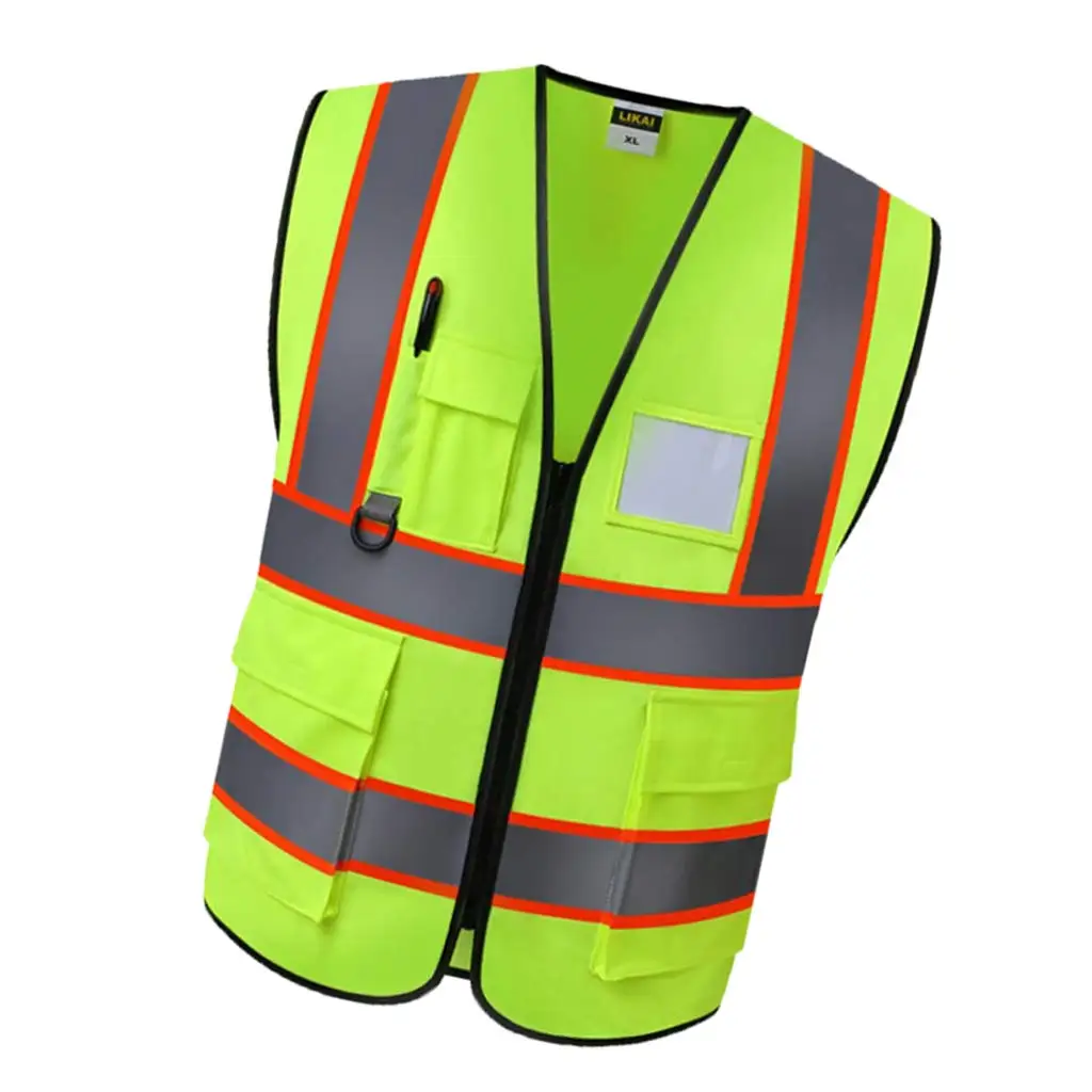 Reflective Safety Vest For Engineer Construction W/ Pockets Free Size