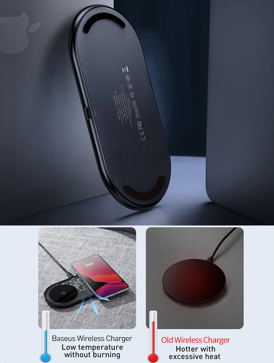 Baseus Chargeur sans fil double 2-en-1 édition Pro-5