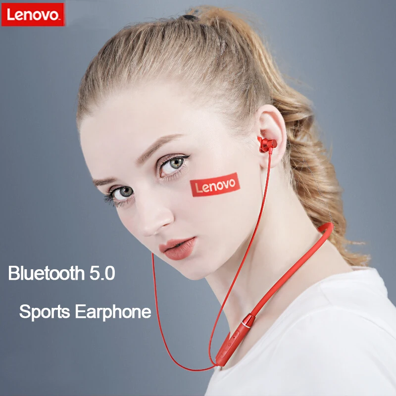 Lenovo HE05 магнитные наушники Bluetooth беспроводные BT5.0 спортивные водонепроницаемые наушники с шумоподавлением шейные наушники