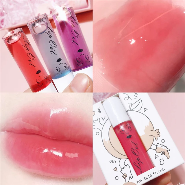 Fresh Fruit Roll on Oil Lip Balm Lip Oil Moisturizing Clear Mirror Transparent Lip Oil Long