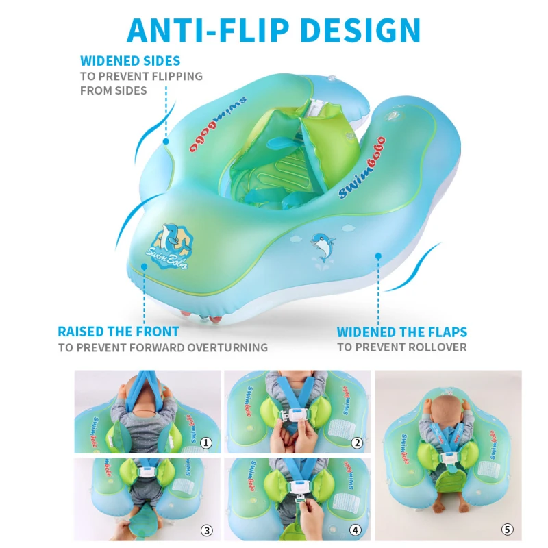 Baby Inflatable Swimming Ring Infant Neck Ring Float Swim Circle Safety 0-3Y Kids Bathing Bed Water Fun Pools Toy Accessories