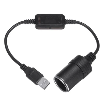 

Car Cigarette Lighter Socket 5V USB to 12V Power Cable Female Socket Car Cigarette Lighter Converter Adapter Accessories