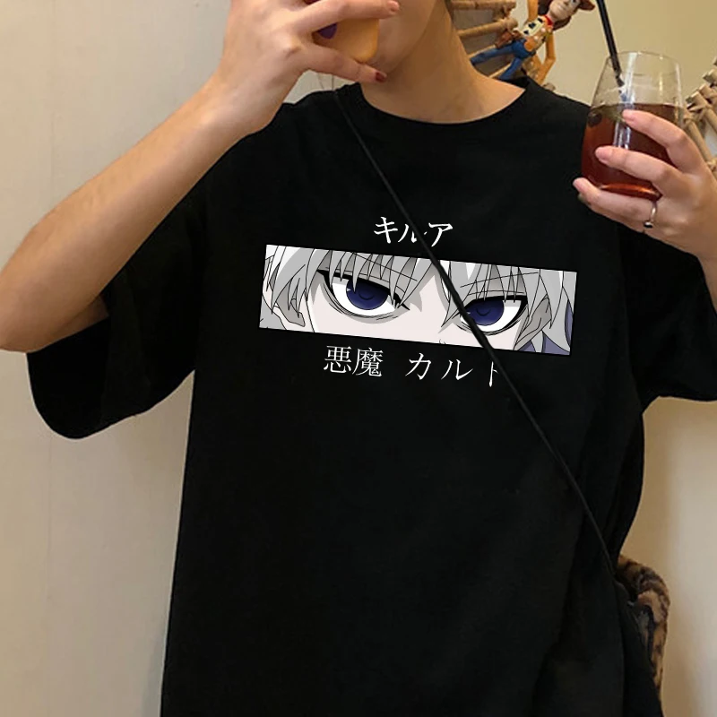 Футболка женская в темном стиле Hunter X топ японском аниме забавная мультяшная