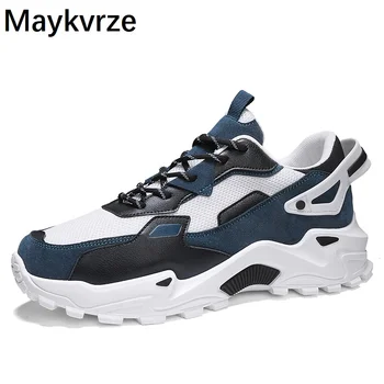 

Tide men shoes wild thick bottom increased sneakers fashion comfortable Breathable mesh flats men's casual sports shoes