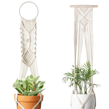 

New Macrame Plant Hangers Hanging Plant Shelf Indoor Wall Planter Decorative Flower Pot Holder Boho Home Decor, Set Of 4
