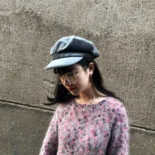 Женская шапка в европейском и американском стиле; сезон осень-зима; Бархатный берет; уличная Кепка для художника; модная восьмиугольная кепка; теплая шапка из Duckbil