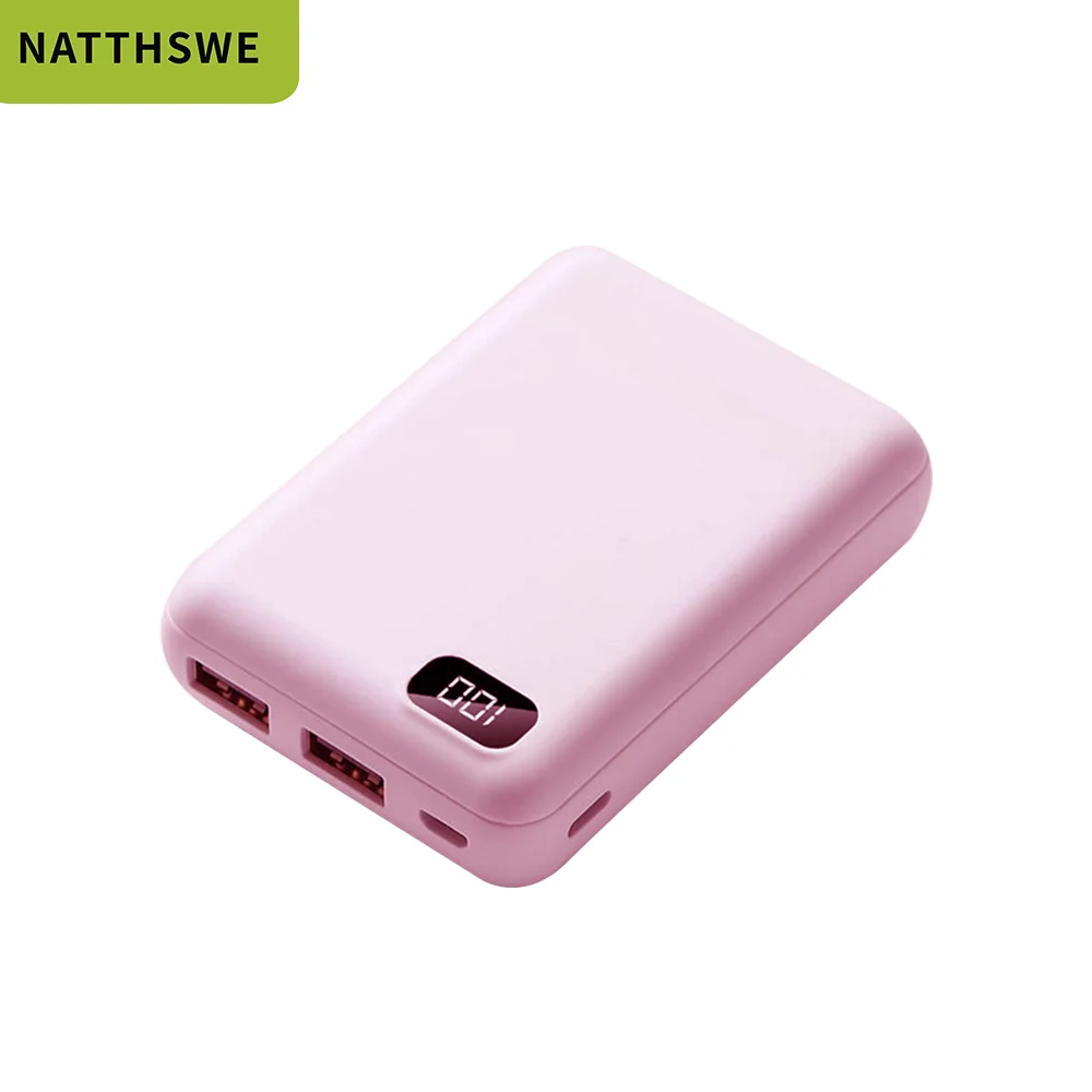 NATTHSWE Mini Power Bank 20000mAh Dual USB Portable Charger Powerbank For Xiaomi iphone LED Display External Battery Poverbank
