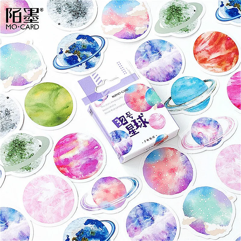 45pcs Shine Planet Memo Pad Plaids Lines Note Sticky Paper Cartoon Stationery Planner Sticker Notepad School Supplies