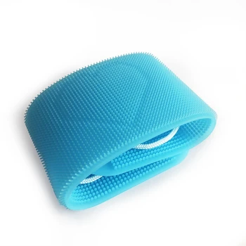 

Blue Hot Silicone Dual Side Back Scrubber Belt Body Bath Brush Cleaning Tools Massage Brush