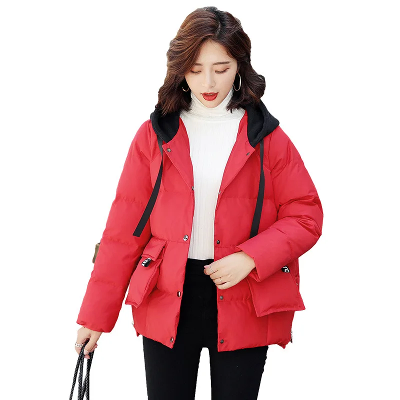 

Ozhouzhan Short down Jacket Women's Winter Korean-style Students Short-height Loose-Fit Slimming Thick down Coat Fashion