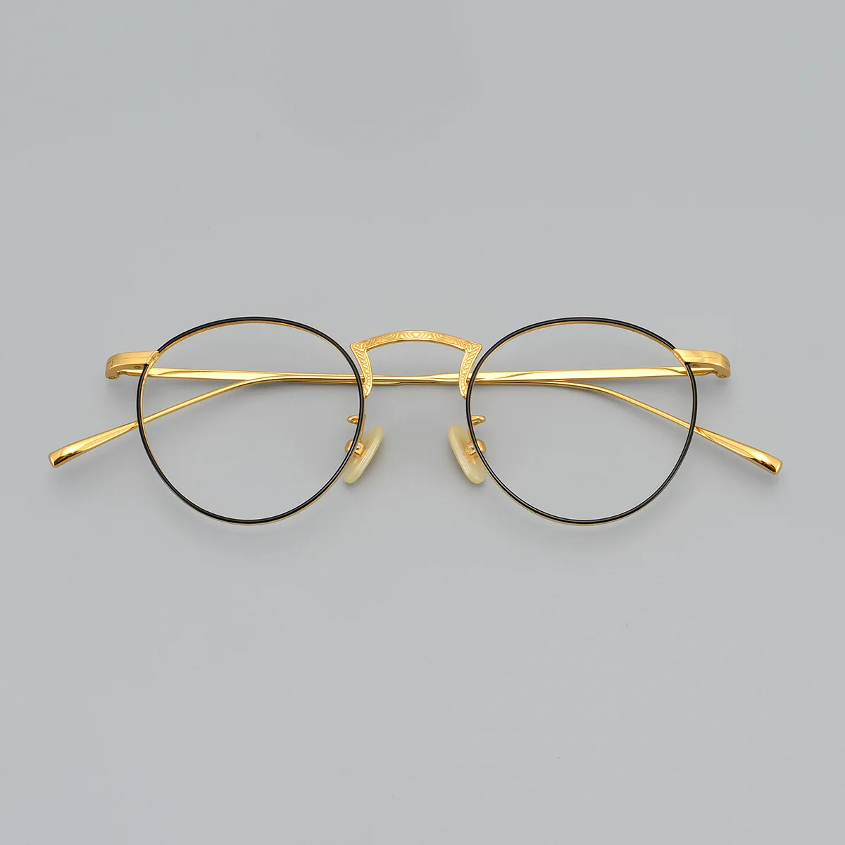 

6g Titanium Eyeglasses Frame Men Women Gold Glasses Man Optic Prescription Spectacles Vintage Nerd Fashion Eyewear