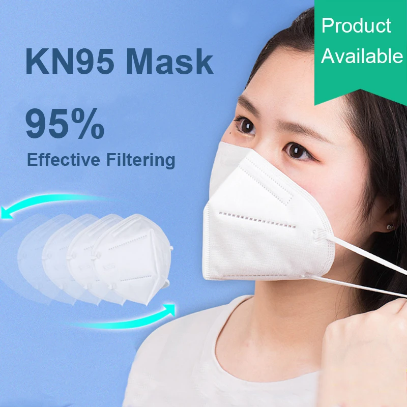 

10PCS Anti Pollution KN95 Mouth Mask Dust Respirator Disposable Face Mouth Masks Mouth Earloops Masks