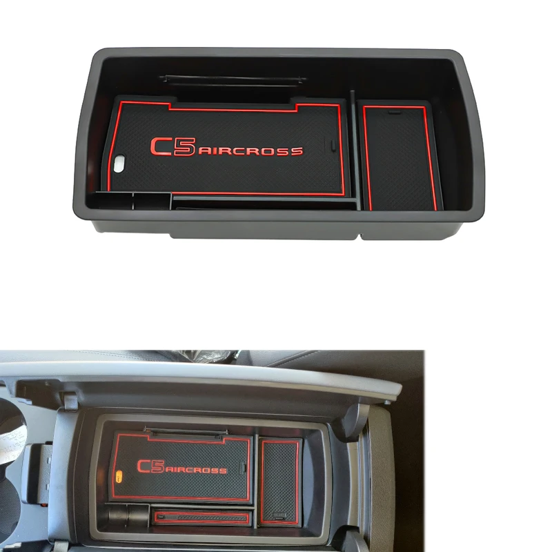 For Citroen C5 Aircross 2017 2018 2019 Armrest Box Storage Stowing Tidying Car Organizer Internal Car Accessories C5-Aircross