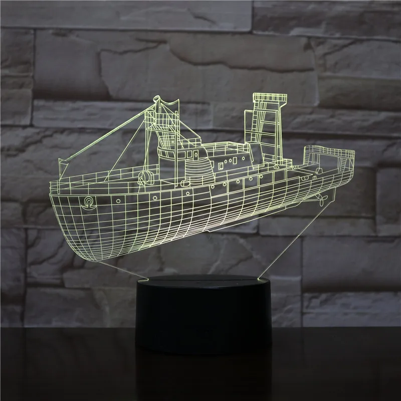 3D лампа Уникальный датчик касания корабля Разрушителя лучшее украшение для