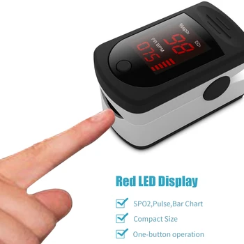 

Digital Fingertip Pulse Oximeter LED Display Blood Oxygen Sensor Saturation SpO2 Monitor Measurement Meter for Home Sports