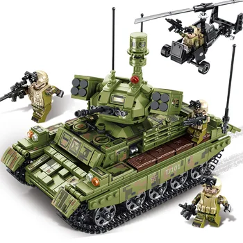 

894 PCS Sembo MilitaryTank Building Blocks Technic City Soldier Helicopter Weapon Army Bricks Kids Educational Toys